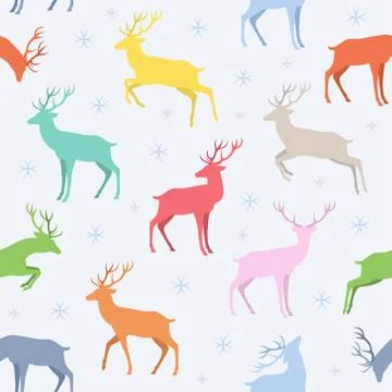 Christmas pattern with deers Stock Illustration