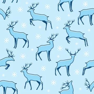 Christmas pattern with deers Stock Illustration