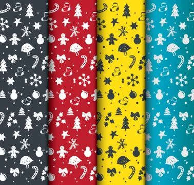 Christmas Pattern Design in various color Stock Illustration