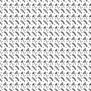 Christmas pattern in doodle style. dark line on a white background. Stock Illustration