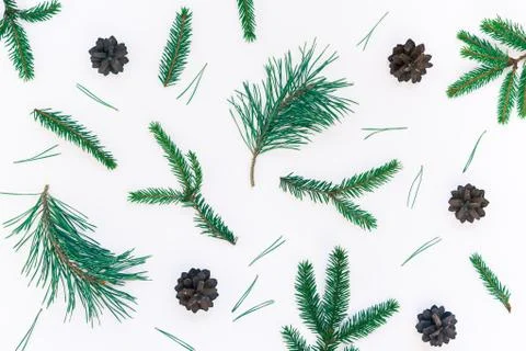 Christmas pattern with fir tree pine branches Foto stock