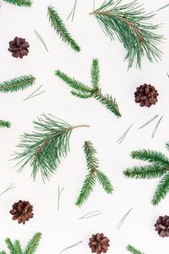 Christmas pattern with fir tree pine branches Foto stock