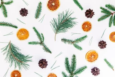 Christmas pattern with fir tree pine branches Foto stock