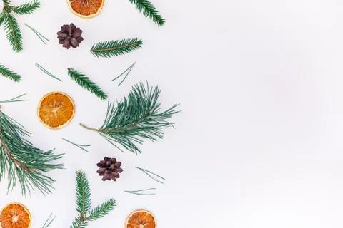 Christmas pattern with fir tree pine branches Foto stock