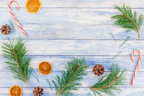 Christmas pattern with fir tree pine branches Foto stock