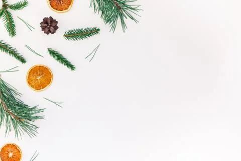 Christmas pattern with fir tree pine branches Stockfoto's