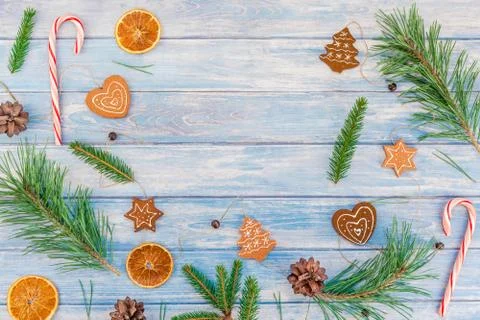 Christmas pattern with fir tree pine branches Foto stock