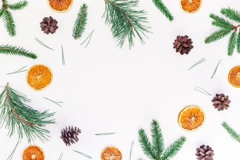 Christmas pattern with fir tree pine branches Foto stock