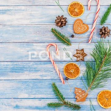 Christmas pattern with fir tree pine branches Stock Photos