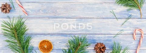 Christmas pattern with fir tree pine branches Stock Photos