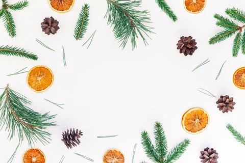Christmas pattern with fir tree pine branches Stock Photos