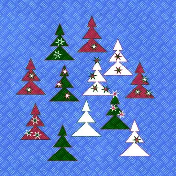 Christmas pattern on generated diamond metalplate texture Stock Illustration