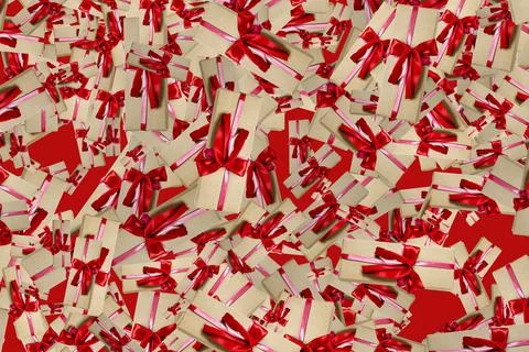 Christmas pattern gift abstraction on red background Foto stock
