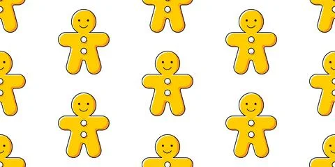 Christmas pattern with Gingerbread man Stock Illustration