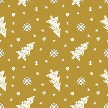 Christmas pattern with gold background Stock Illustration