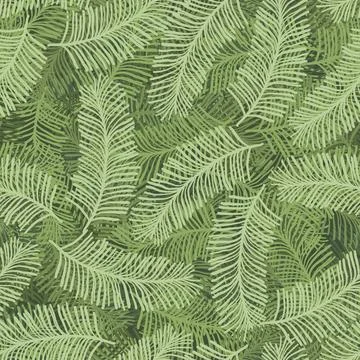 Christmas pattern with green coniferous branches Illustrazione stock