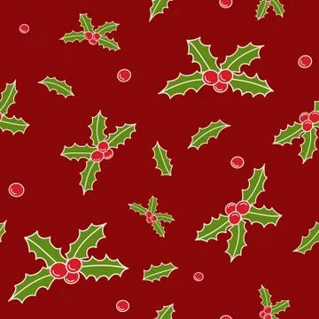 Christmas pattern with holly Stock-Illustration