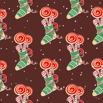 Christmas Pattern Lollipops Stock Illustration
