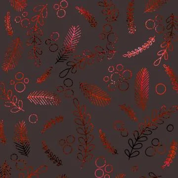 Christmas pattern with a metallic effect. Imitation of red foil. Foil texture Stockillustratie