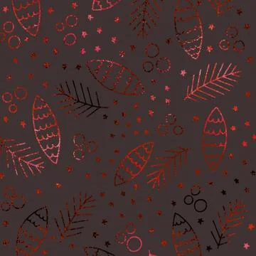 Christmas pattern with a metallic effect. Imitation of red foil. Foil texture イラスト素材