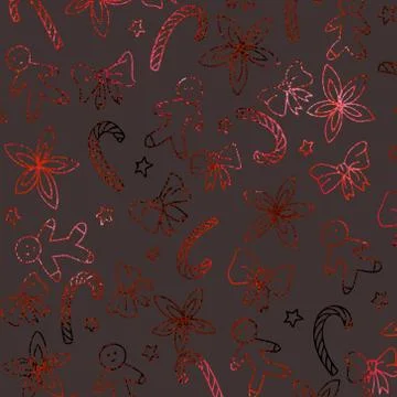 Christmas pattern with a metallic effect. Imitation of red foil. Foil texture Illustrazione stock