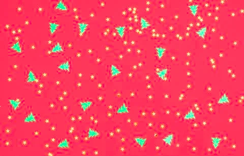 Christmas pattern with New Year Tree and Stars on the red background. Christm Stock Photos