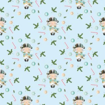 Christmas pattern with nutcrackers Illustrazione stock