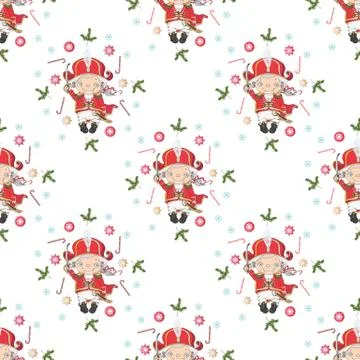 Christmas pattern with nutcrackers Illustrazione stock