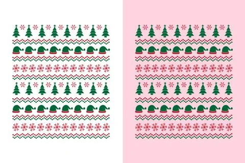 Christmas pattern pixel vector illustration イラスト素材