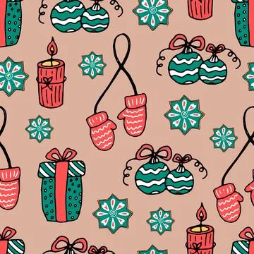 Christmas pattern - powder background Stock Illustration