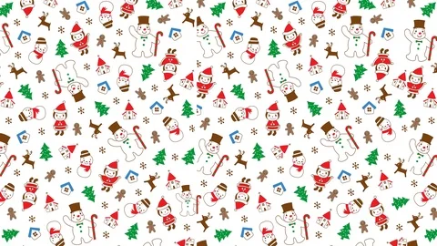 Christmas pattern presents snowman motion illustration Stock Footage 126846599