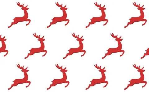 Christmas pattern with red deers. Vector texture for gift packaging, invitation Stock Illustration