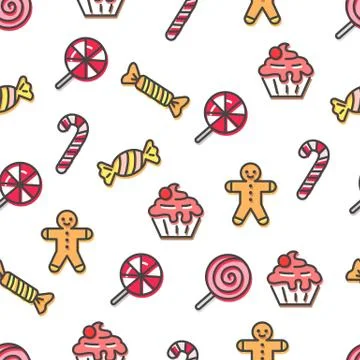 Christmas Pattern Sample, Vector Illustration 库存插图