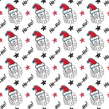 Christmas pattern with santa claus. vector Stock Illustration