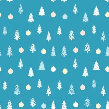 Christmas pattern - seamless background texture. Christmas tree vector. Illustrazione stock