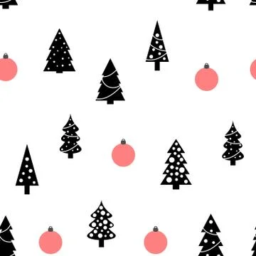 Christmas pattern - seamless background texture. Christmas tree vector. イラスト素材