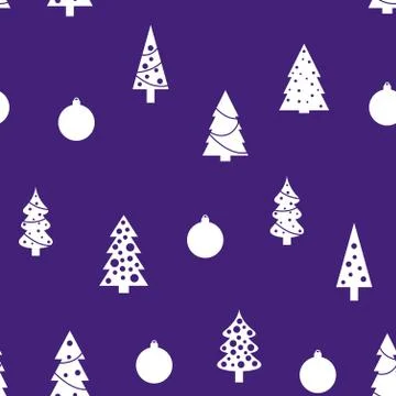 Christmas pattern - seamless background texture. Christmas tree vector. 스톡 일러스트