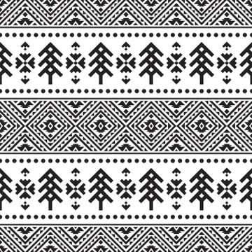Christmas Pattern. Seamless Ethnic Pattern of Christmas Vector. Stock Illustration