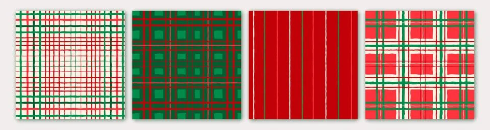 Christmas pattern seamless vector illustration. Checkered, stripe background  Stock Illustration