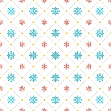 Christmas pattern with snoflakes vector background design Stock Illustration