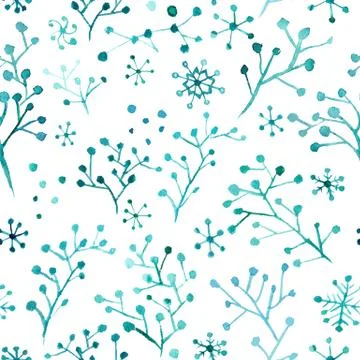 Christmas pattern with snow and trees Stock Illustration