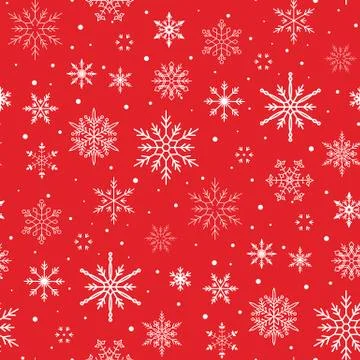 Christmas pattern. Snowflake background. Seamless vector illustration. Flat Stock Illustration