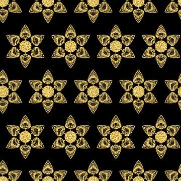 Christmas pattern snowflake gold shimmer glitter design Foto stock