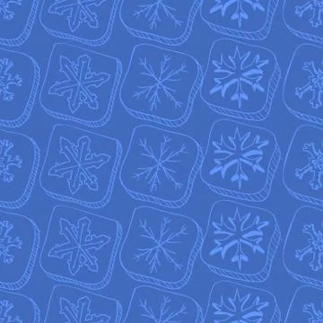 Christmas pattern with snowflake sketch Stock Illustration