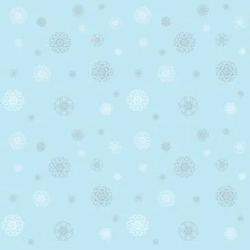 Christmas pattern with snowflakes on a blue winter sky Illustrazione stock
