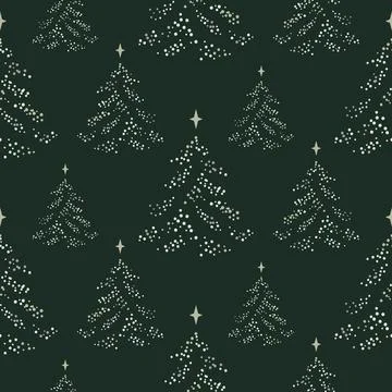 Christmas pattern with sprinkles pine tree Illustrazione stock