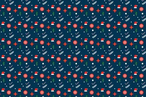 Christmas pattern texture vector for wrapping papers and Backgrounds. Endless Stock Illustration