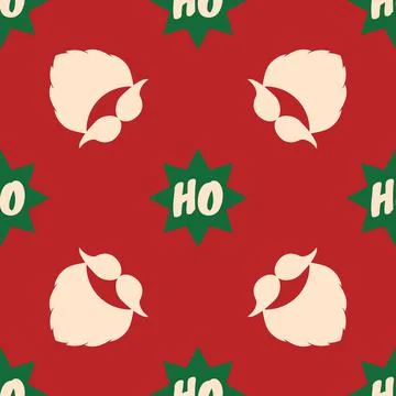 Christmas pattern. Vector seamless background with a beard, mustache, and text イラスト素材