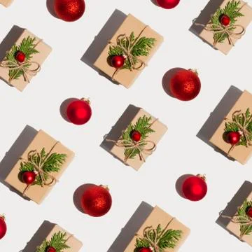 Christmas pattern on white background Stock Photos