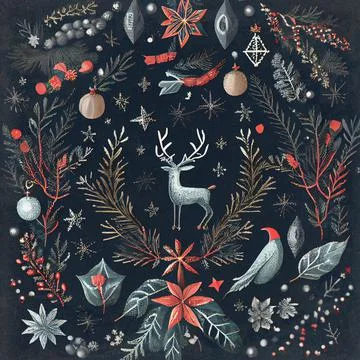 Christmas pattern, Winter illustration Stock Illustration